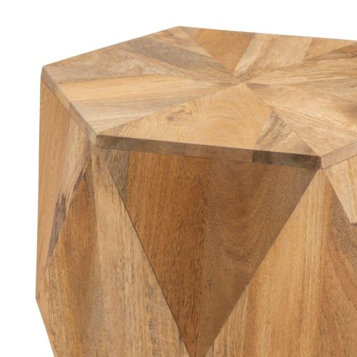 Hex end table close up