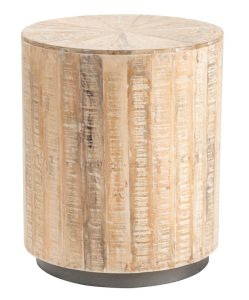 Birch round end table