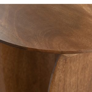 shaped end table close up